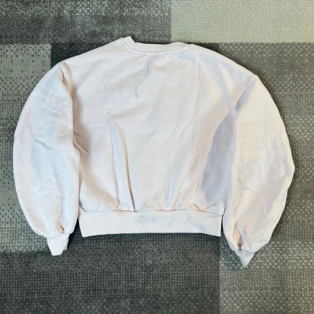 AllSaints London Girls Smallsaints Pink Ruched Sleeve Sweatshirt 7-8Y - Picture 4 of 10